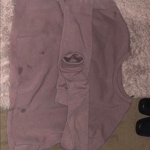 Dusty pink cropped topshop sweatshirt
